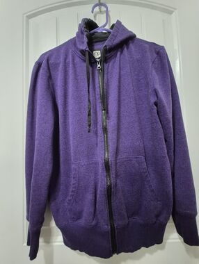 Mens Y2K Ocean Pacific Heathered Purple Zip Front Hoodie Size Small (34/36)